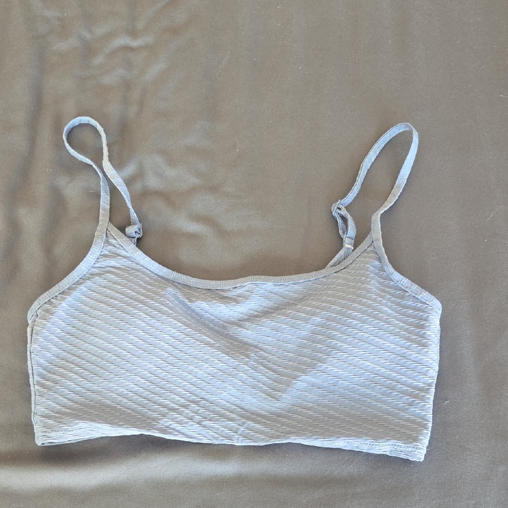 aerie Scoop Bikini Top Size Medium Light Blue